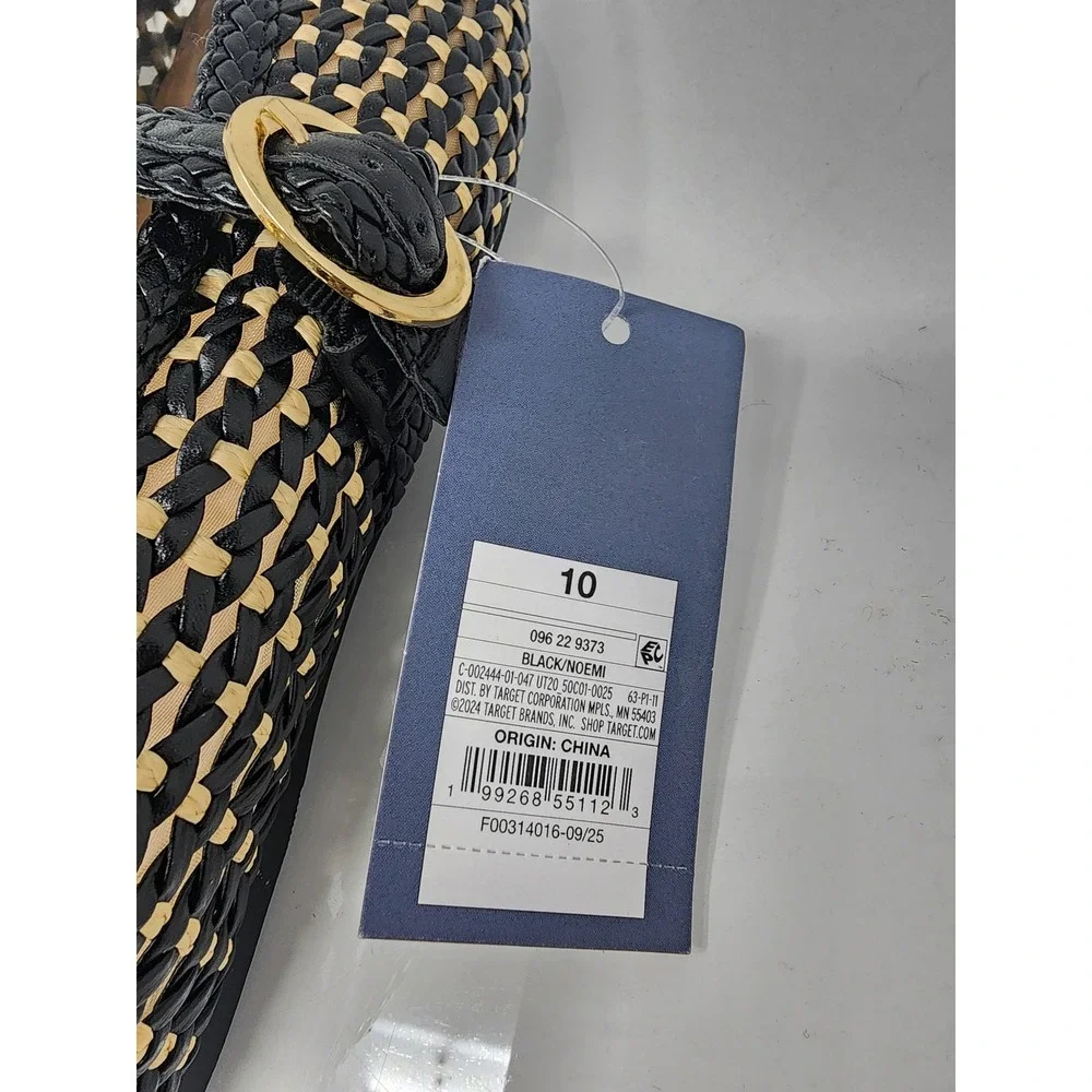 Universal Thread Womens Woven Mary Jane Flats Black Textile Casual Size 10